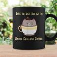 Life Is Better With Books Cats And Coffee Cute Kitten Graphic Print Coffee Mug Gifts ideas