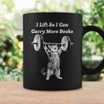 I Lift So I Can Carry More Books Cat Humor Graphic Print Coffee Mug Gifts ideas