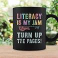 LITERACY IS MY JAM Turn Up Read Book Sound Volume Graphic Print Coffee Mug Gifts ideas