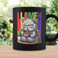 Llamen Cute Kawaii Llama Eating Ramen And Reading Books Graphic Print Coffee Mug Gifts ideas