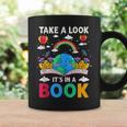 Take A Look It's In A Book Reading Vintage Retro Rainbow Graphic Print Coffee Mug Gifts ideas
