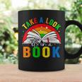 Take A Look It's In A Book Retro Groovy Reading Books Lovers Graphic Print Coffee Mug Gifts ideas