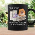Love Reading Books And Pomeranian Dog Watercolor Art Graphic Print Coffee Mug Gifts ideas