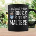 Maltese Avid Book Reader Dog Mom For Men Women Graphic Print Coffee Mug Gifts ideas
