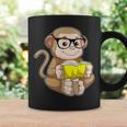 Monkey Nerd Book Glasses Graphic Print Coffee Mug Gifts ideas