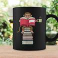 Monkey Reading Books And Drinking Tea Graphic Print Coffee Mug Gifts ideas