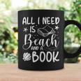 All I Needs Is Beach & A Book Book Reading Lover Graphic Print Coffee Mug Gifts ideas