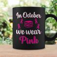 In October We Wear Pink Breast Cancer Awareness Books Lover Graphic Print Coffee Mug Gifts ideas