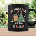 Oh What Fun It Is To Read Christmas Tree Book Lover Groovy Graphic Print Coffee Mug Gifts ideas