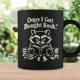 Oops I Got Bought Book Raccoon Reading Bibliophile Graphic Print Coffee Mug Gifts ideas