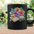 Open Book With Colorful Hibiscus Flowers Bloom Graphic Print Coffee Mug Gifts ideas