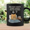 Orange Cat Reading Book 67 Six Seven Meme Graphic Print Coffee Mug Gifts ideas