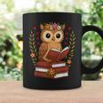 Owl Reading Book Graphic Owl With Book Floral Graphic Print Coffee Mug Gifts ideas