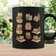 Owls Reading Books Owl Bird Lover Graphic Print Coffee Mug Gifts ideas