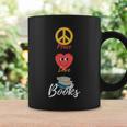 Peace Love Books Book Lovers Bookworm Graphic Print Coffee Mug Gifts ideas