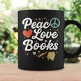 Peace Love Books Cute Retro Reading Graphic Graphic Print Coffee Mug Gifts ideas