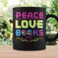 Peace Love Books Library Book Lover Graphic Print Coffee Mug Gifts ideas