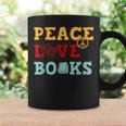 Peace Love Books s For Book Lovers Graphic Print Coffee Mug Gifts ideas