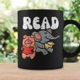 Pig Elephant Reading Cute Book Lover Bookworm Boys Girls Kid Graphic Print Coffee Mug Gifts ideas