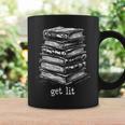 Quirky Book Nerd Get Lit Humor Bookworm Classic Distressed Graphic Print Coffee Mug Gifts ideas