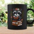 Racoon Reading Book Graphic Racoon With Book Floral Graphic Print Coffee Mug Gifts ideas