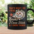 Read Books I Cross Stitch Sewing Stitcher Quilt Cross Stitch Graphic Print Coffee Mug Gifts ideas