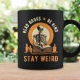 Read Books Be Kind Stay Weird Skeleton Reading Goth Bookish Graphic Print Coffee Mug Gifts ideas