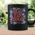 Read Eat Repeat Book Club Readers Book Lovers Graphic Print Coffee Mug Gifts ideas