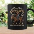 Read 'Em Cowgirl Saddle Up With A Good Book Rodeo Bookworm Graphic Print Coffee Mug Gifts ideas