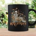Read In Peace Skeleton Reading Book Halloween Bookish Graphic Print Coffee Mug Gifts ideas