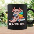 Readalotl a Kawaii Axolotl Reading a Book As Readsalotl Graphic Print Coffee Mug Gifts ideas