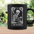 The Reader Tarot Card Book Lover Skeleton Reading Book Graphic Print Coffee Mug Gifts ideas