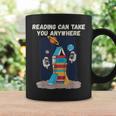 Reading Can Take You Anywhere Astronaut Book Lover Teacher For Men Women Kids Graphic Print Coffee Mug Gifts ideas