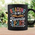Reading Is My Favorite Sport Book Lover Quote Groovy Graphic Print Coffee Mug Gifts ideas