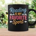 Reading Is My Favorite Sport Book Lover Saying Graphic Print Coffee Mug Gifts ideas