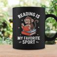 Reading Is My Favorite Sport Cute Monkey Reading Books Graphic Print Coffee Mug Gifts ideas