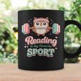 Reading Is My Favorite Sport Cute Owl Book Lover Graphic Print Coffee Mug Gifts ideas
