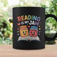 Reading Is My Jam Book Lover Humor Graphic Print Coffee Mug Gifts ideas