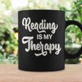 Reading Is My Therapy Book Lover Bookworm Reader Graphic Print Coffee Mug Gifts ideas