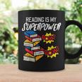Reading Is My Superpower Book Lover Bookworm Librarian Graphic Print Coffee Mug Gifts ideas