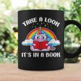 Reading Unicorn Take A Look It's In A Book Retro Rainbow Graphic Print Coffee Mug Gifts ideas