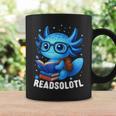 Readsolotl Blue Kawaii Axolotl Book Lover Reading Graphic Print Coffee Mug Gifts ideas