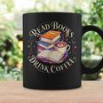 Retro Book Lover Coffee Drinking Reading Librarian Readers Graphic Print Coffee Mug Gifts ideas