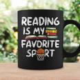 Retro Reading Is My Favorite Sport Basketball World Book Day Graphic Print Coffee Mug Gifts ideas
