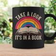 Retro Vintage Rainbow Take a Look It’s In a Book Reading Graphic Print Coffee Mug Gifts ideas