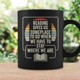 Retro Vintage Reading Reader Book Lover Literature Library Graphic Print Coffee Mug Gifts ideas