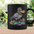 Smart Pigeon Sitting On Book Stack Graphic Print Coffee Mug Gifts ideas