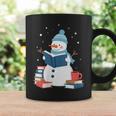 Snowman Reading Book Lover Librarian Reading Graphic Print Coffee Mug Gifts ideas