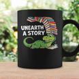 Summer Reading 2026 Unearth a Story Theme Dinosaur Book Nerd Graphic Print Coffee Mug Gifts ideas