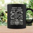 Support Your Local Library Goth Book Graphic Print Coffee Mug Gifts ideas